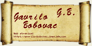 Gavrilo Bobovac vizit kartica